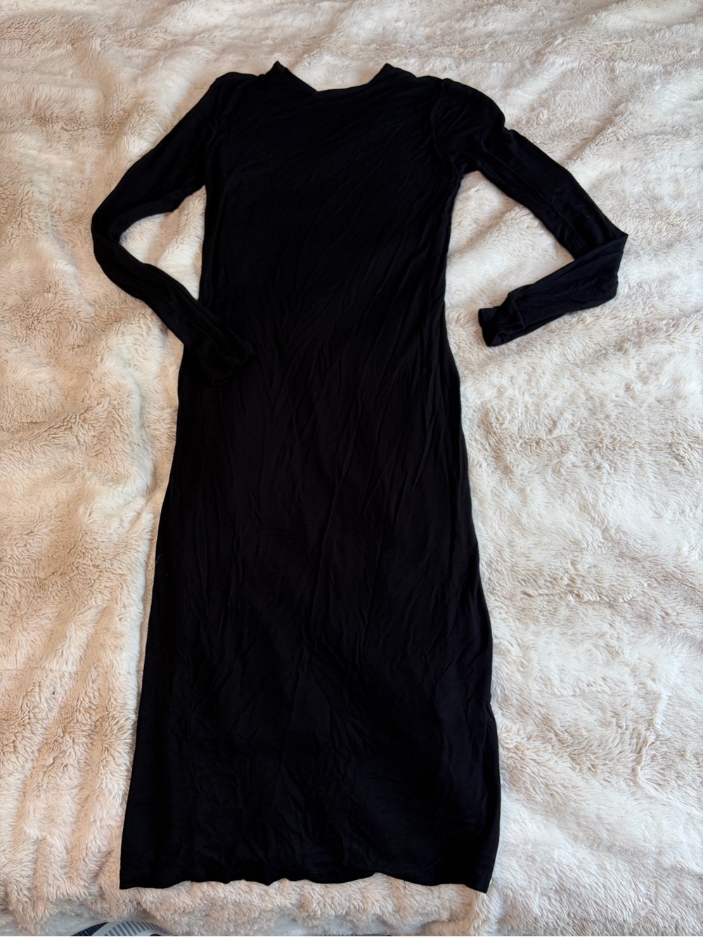 American Dream Black Long Sleeve Maxi Dress bodycon tight large